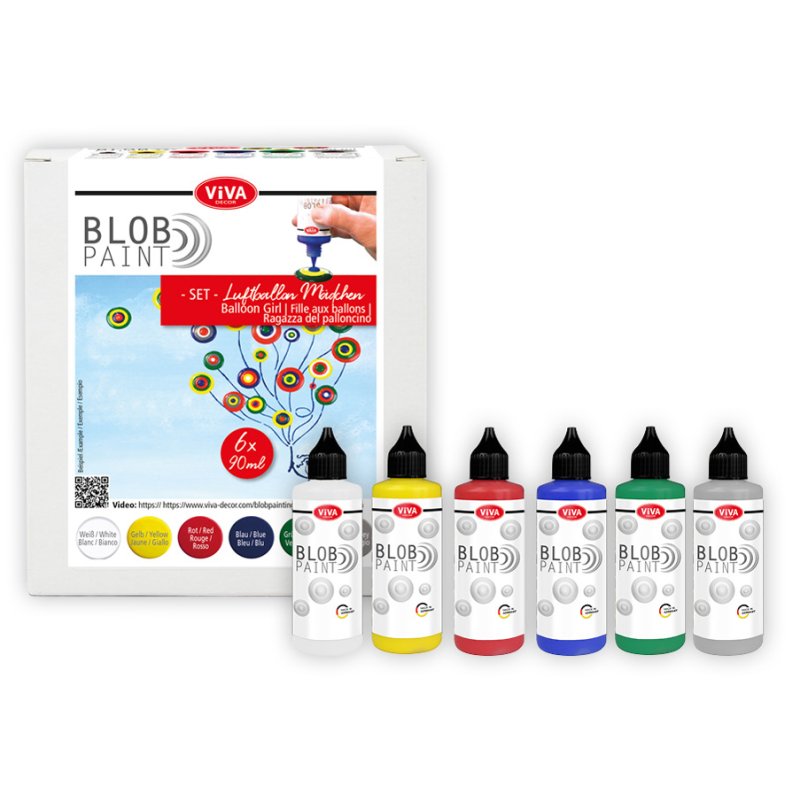 Viva Decor Blob Paint set, 6 colours, 6×90 ml